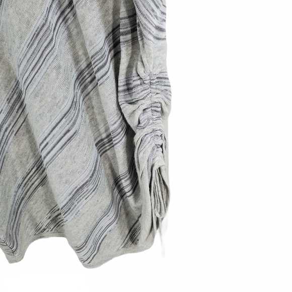 Lafayette 148 Gray Stripe Dolman Sleeve Ruched Top - Picture 3 of 6